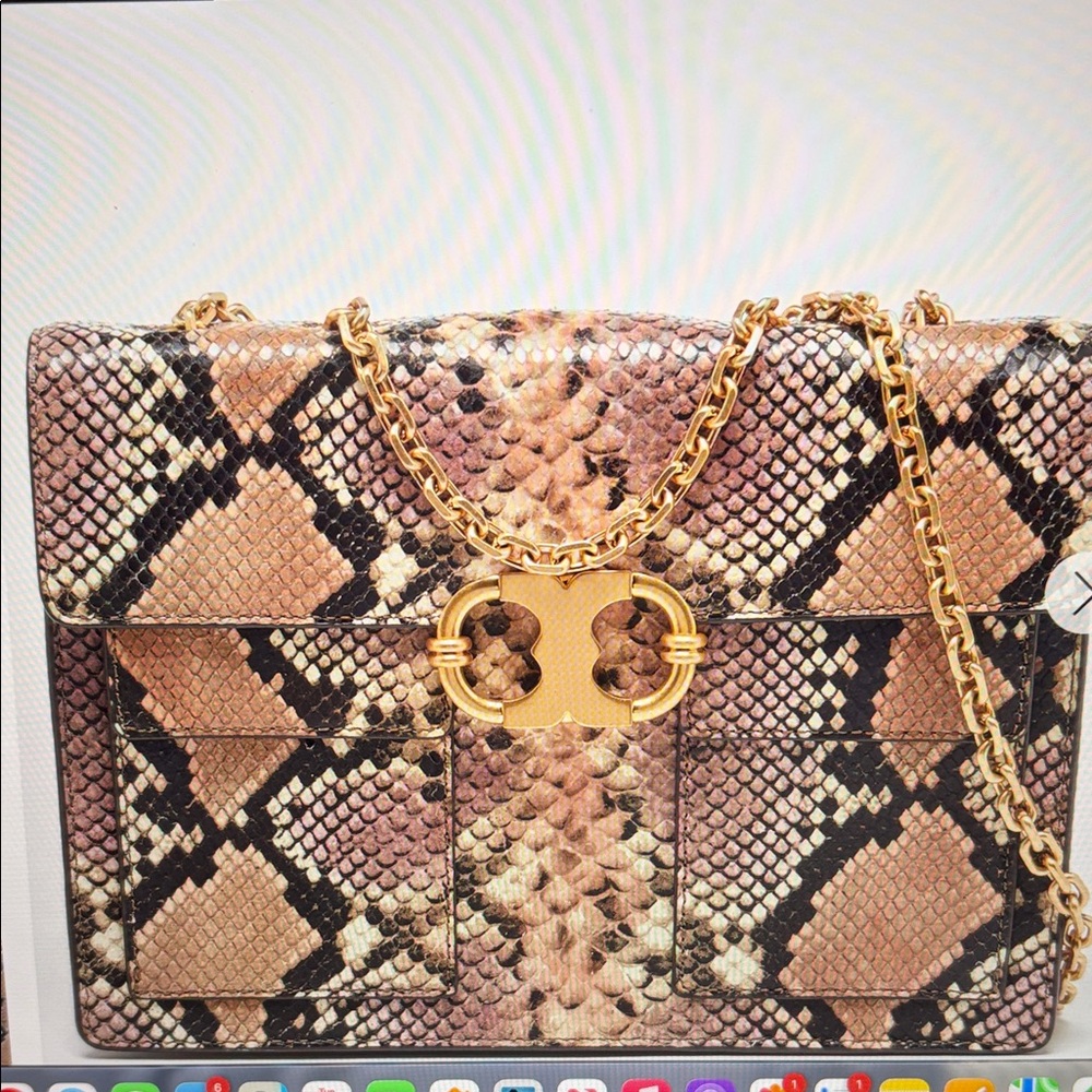 Tory Burch Multicolor Python Embossed Gemini Link… - image 3